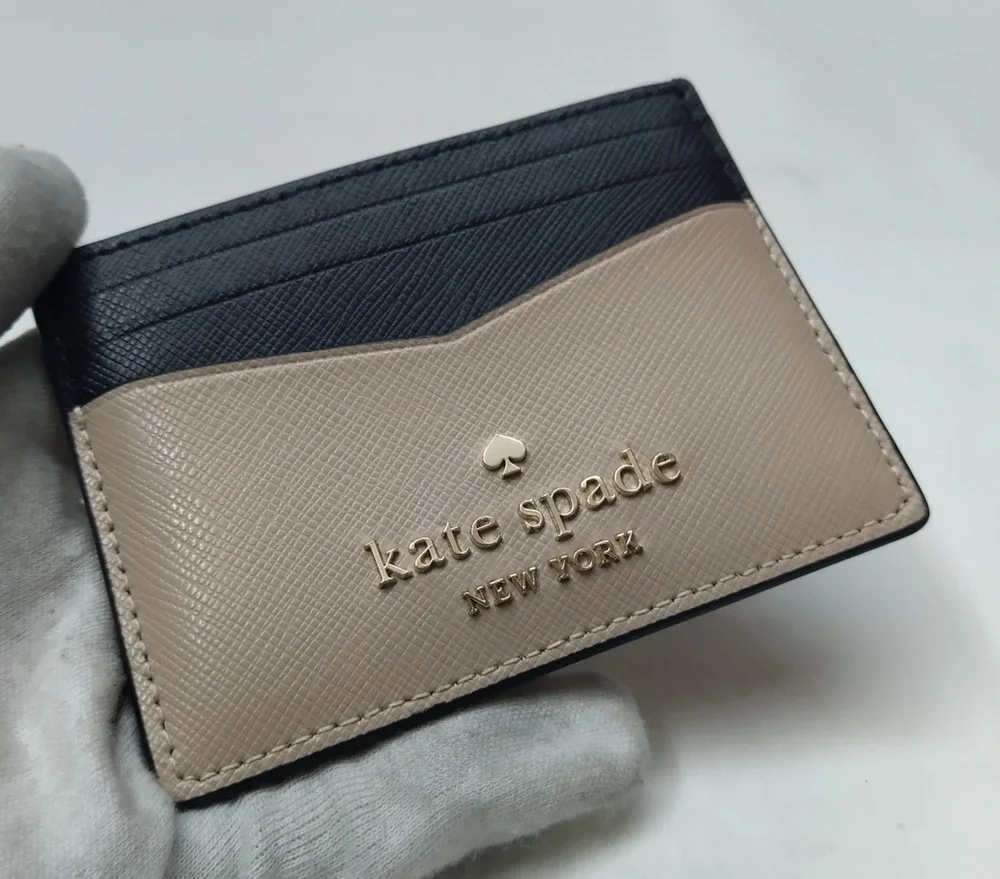 Kate Spade New York Beige Leather Credit Card Wallet